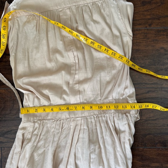 Zara Safari Style Dress W M Tan button up belted collared cap sleeve rare style - Picture 11 of 12